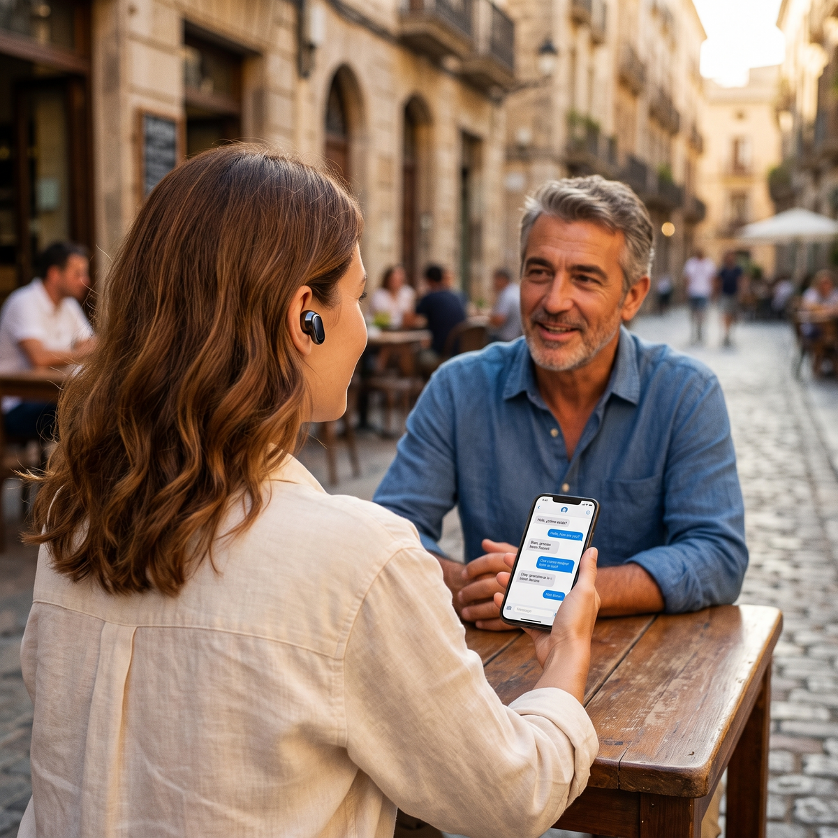 Étape 3 : discuter avec la traduction en direct sur le téléphone