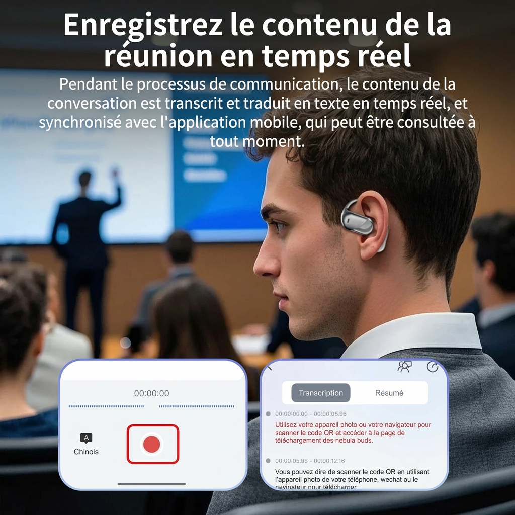 Écouteurs Traducteur IA 198 Langues